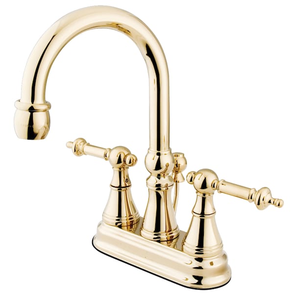 4" Centerset Bathroom Faucet, Polished Brass